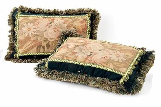 Appraisal: Pair needlework panel pillows H '' L '' pcs excellent