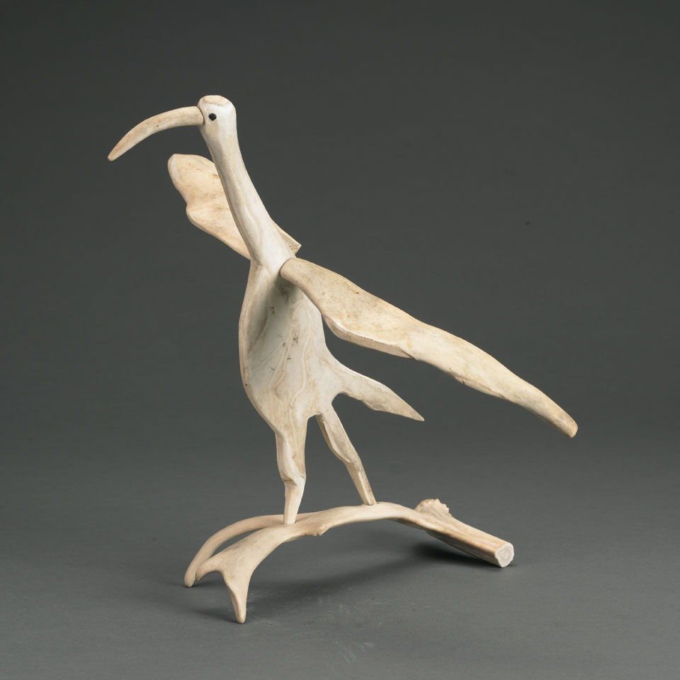 Appraisal: LUKE IKSIKTAARYUK - E - Baker Lake RUNNING BIRD antler