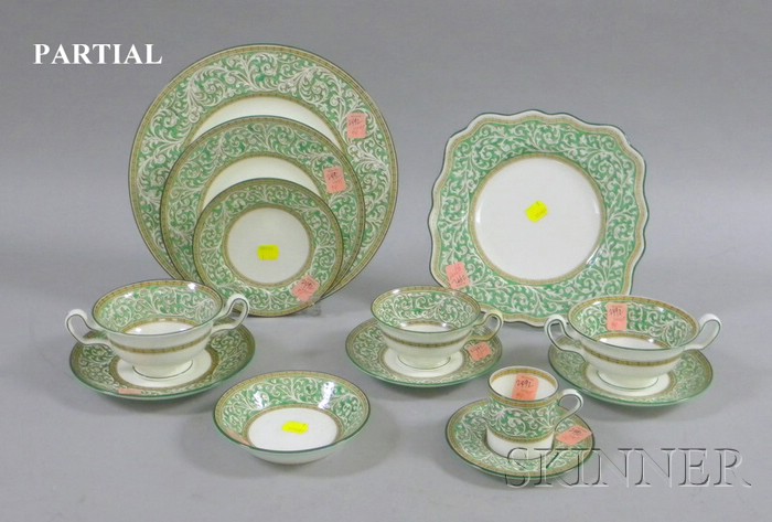 Appraisal: -Piece Wedgwood Enamel Decorated Bone China Partial Dinner Service