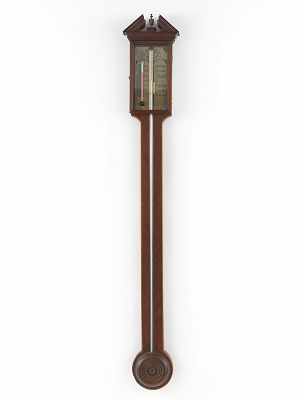 Appraisal: A Regency Stick Barometer th Century Exposed tube on veneered