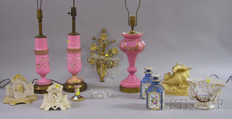 Appraisal: Eleven Assorted Decorative Mostly Glass and Ceramic Items a pair