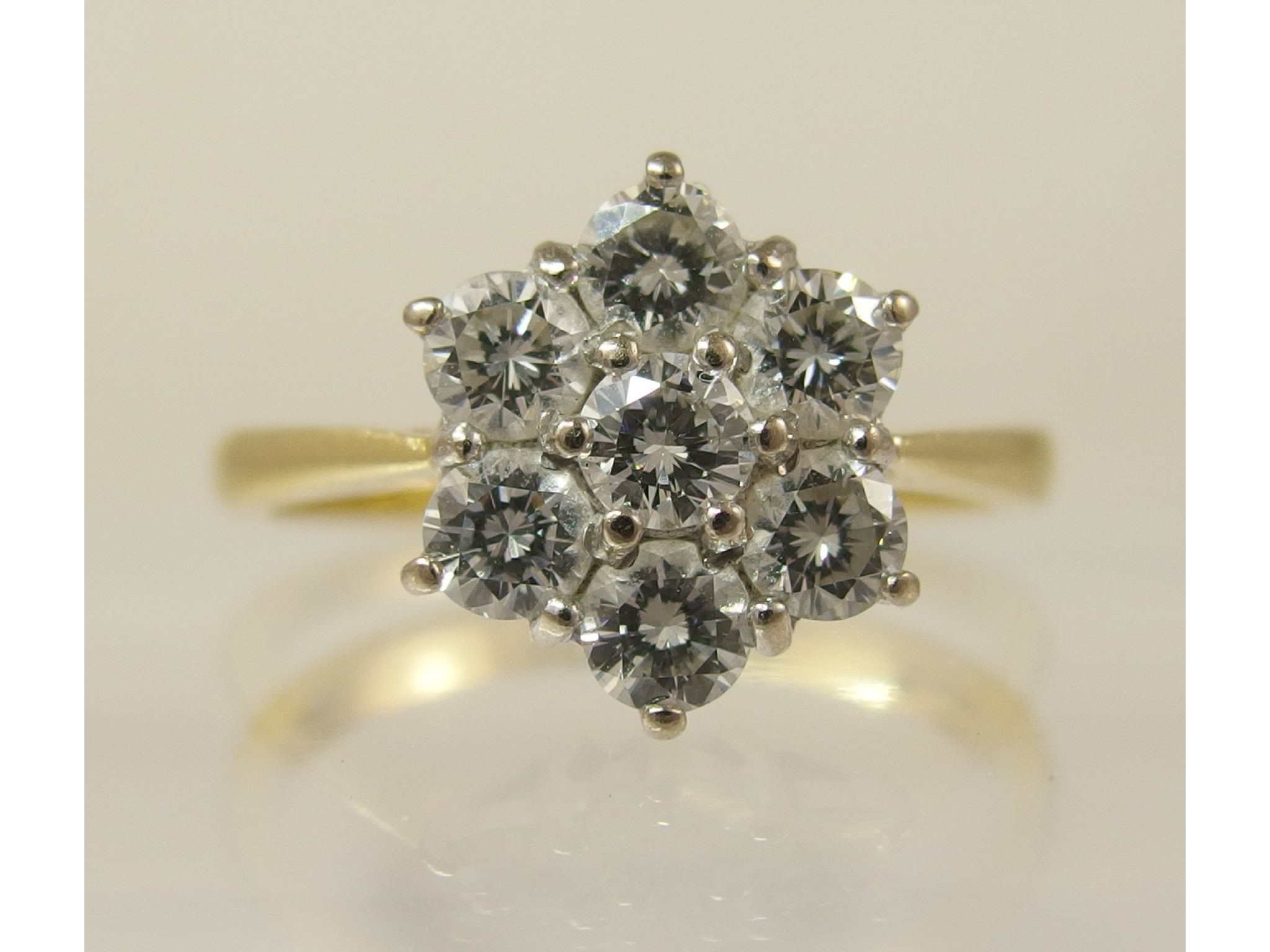 Appraisal: An ct diamond flower ring of approx cts claw set