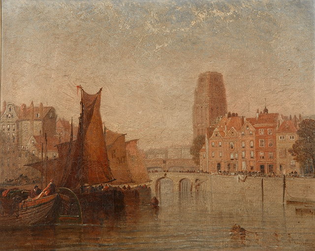 Appraisal: Arthur Joseph Meadows British - Rotterdam showing the river running