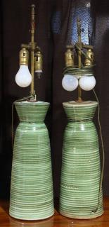 Appraisal: Pair Mid Century lamps Pair Mid Century lamps each having