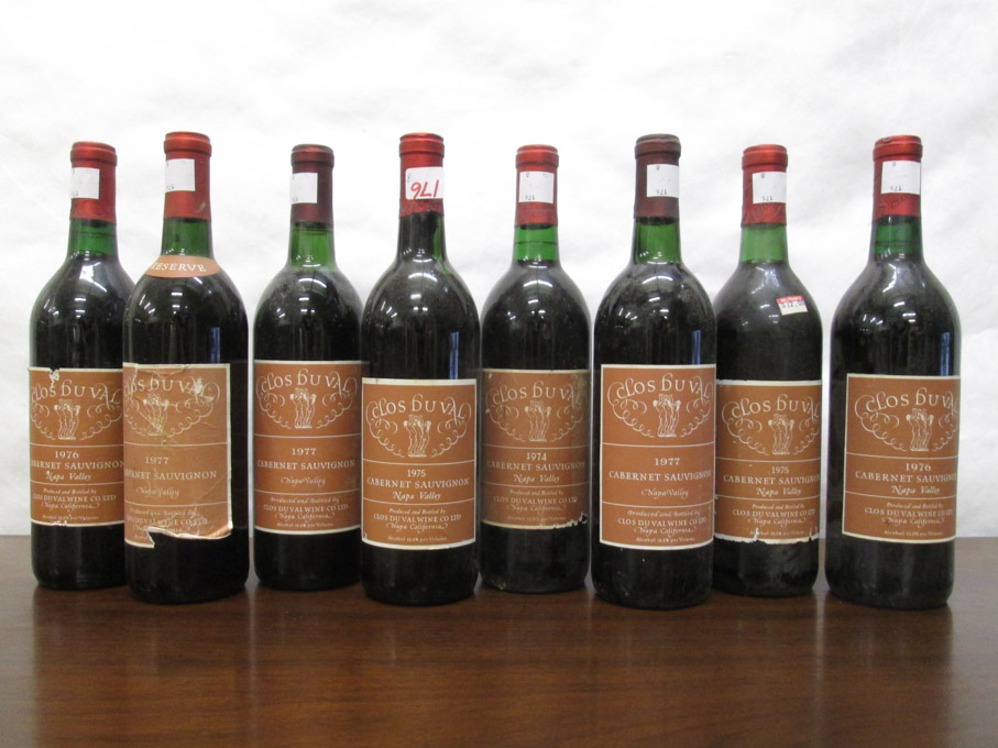 Appraisal: EIGHT BOTTLES OF VINTAGE CALIFORNIA CABERNET SAUVIGNON Clos Du Val