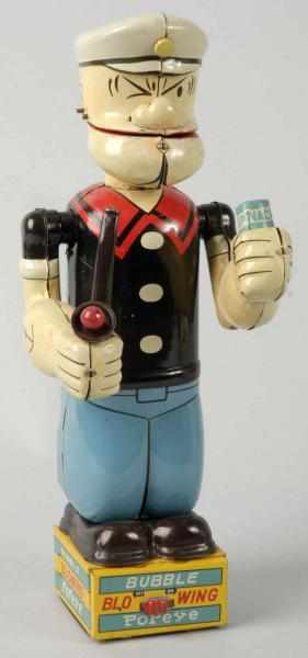 Appraisal: Tin Linemar Bubble Blowing Popeye Battery-Op Toy Description Japanese Working