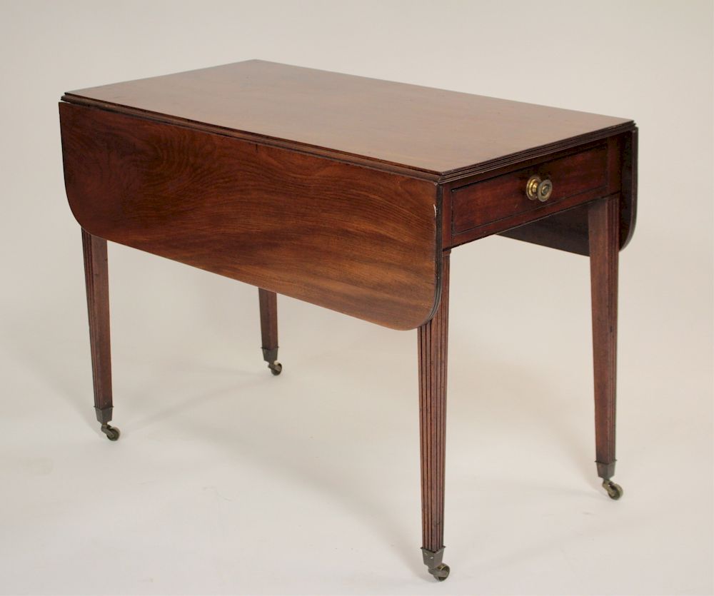 Appraisal: English Sheraton Mahogany Pembroke Table th C One drawer one