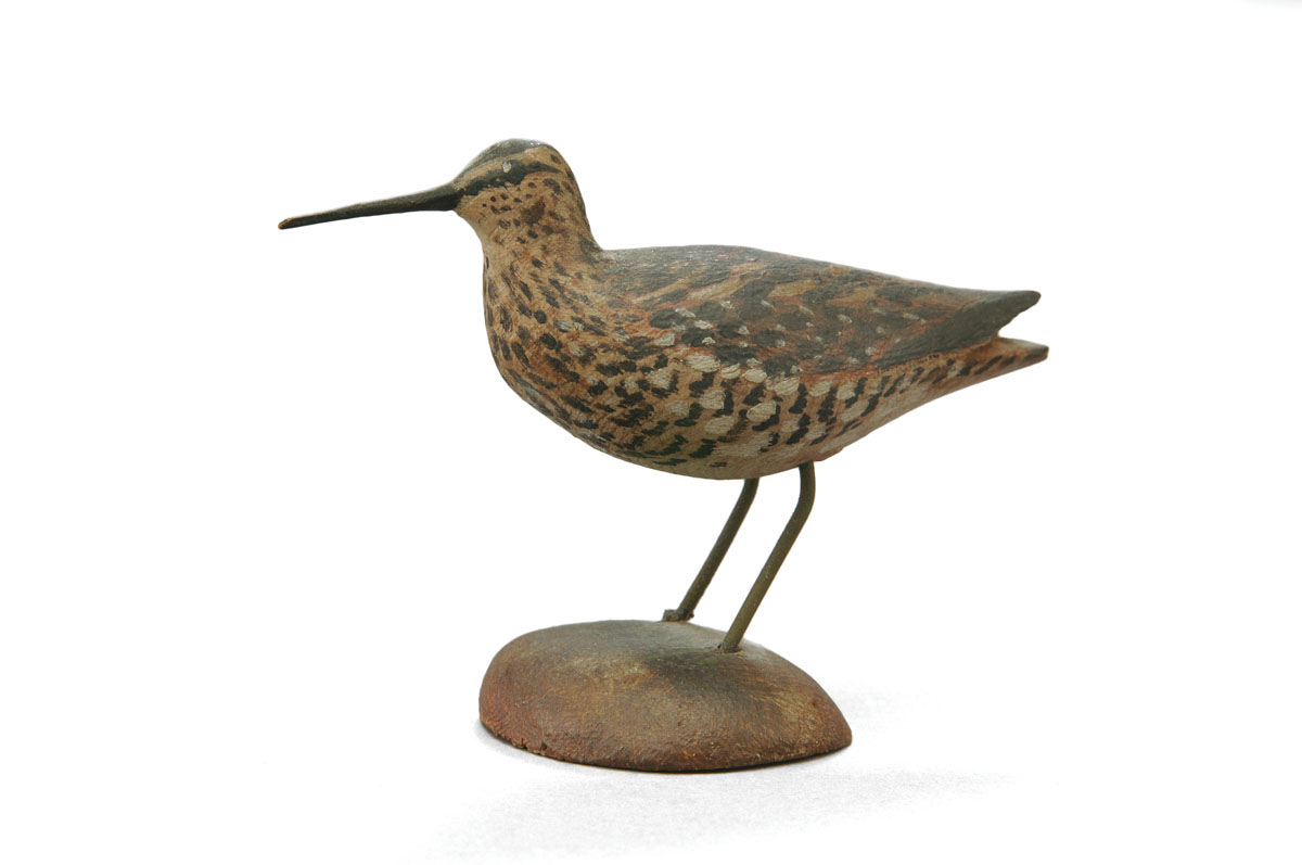 Appraisal: A ELMER CROWELL - CARVED AND PAINTED COMMON SNIPE CIRCA