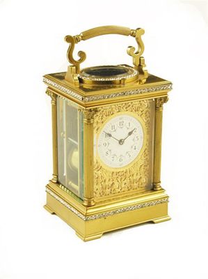 Appraisal: A French gilt brass and paste set carriage clock with