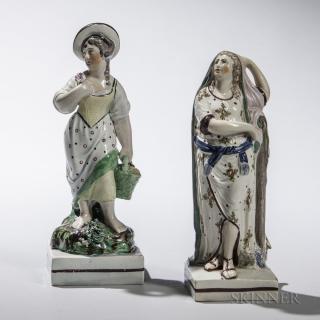 Appraisal: Two Staffordshire Neale-type Earthenware Figures England early th century each