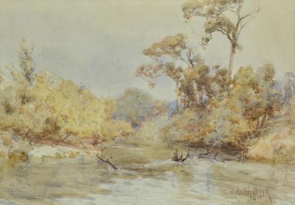 Appraisal: ARTHUR MERRIC BOYD SENIOR - River Scene watercolour ARTHUR MERRIC