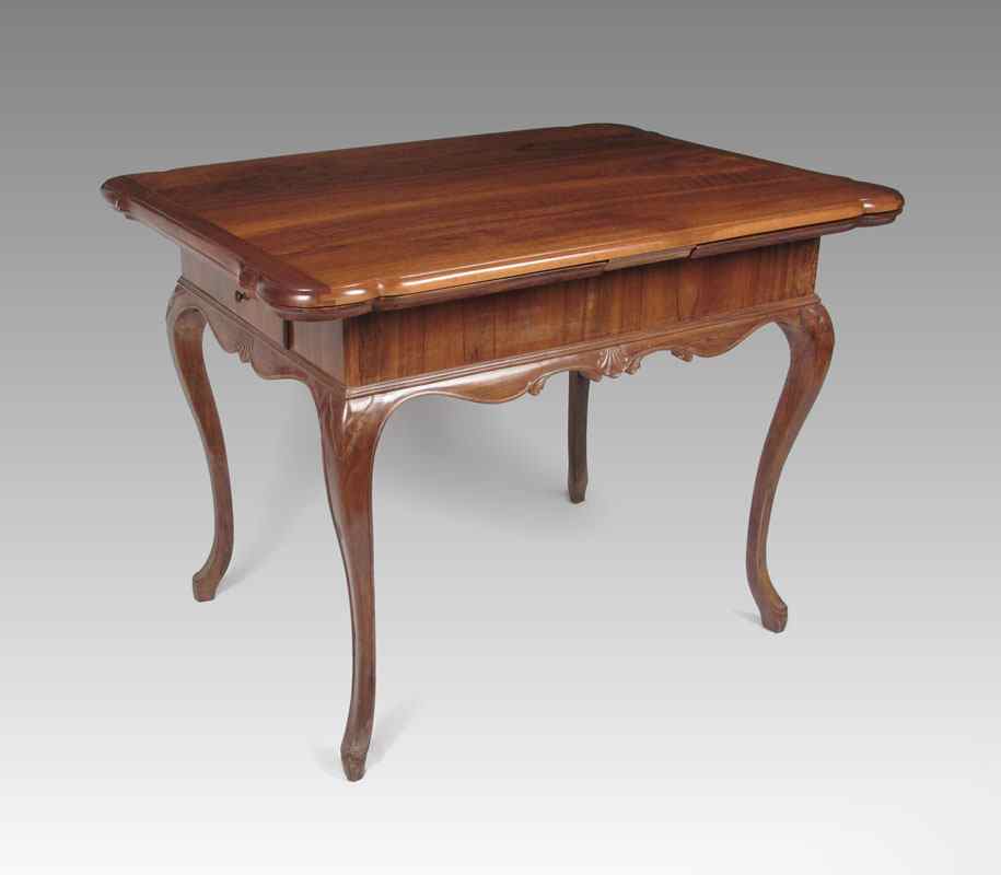 Appraisal: FRENCH DRAWER DRAW LEAF TABLE Cookie corner draw leaf top