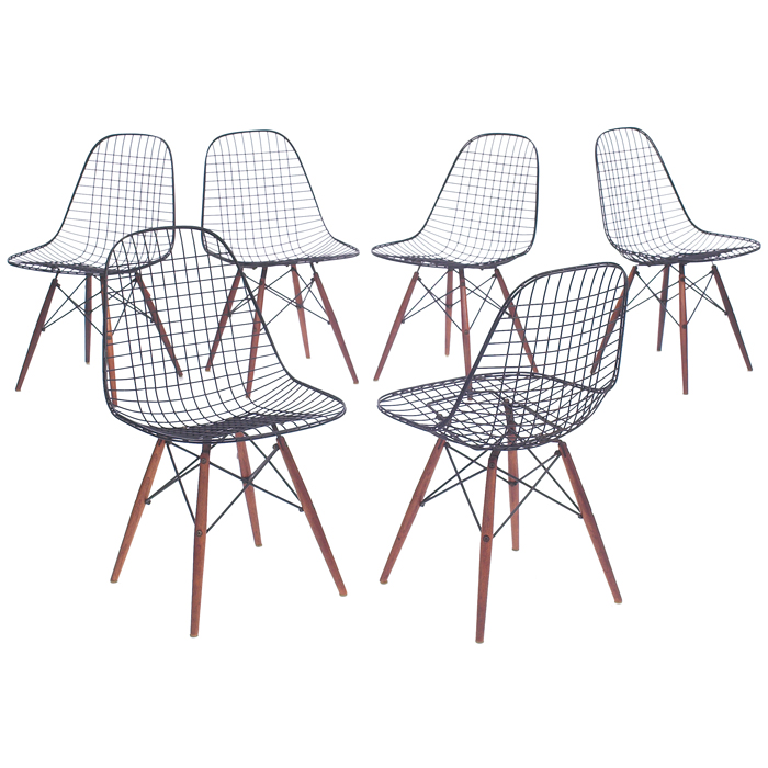 Appraisal: Charles and Ray Eames DKW chairs six by Herman Miller