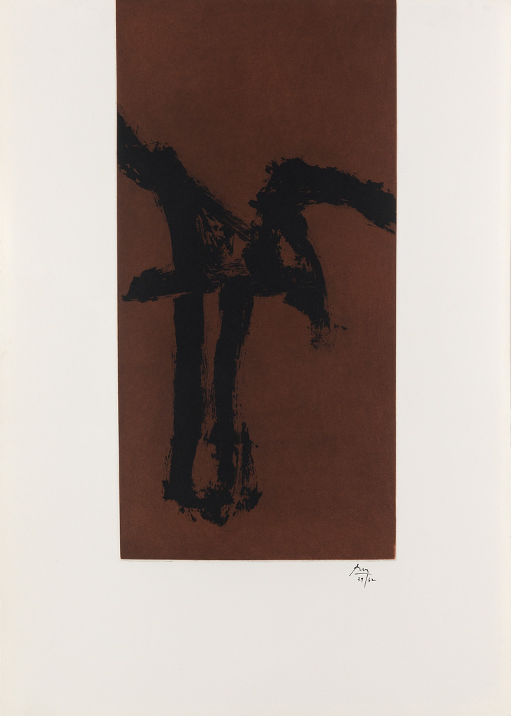 Appraisal: ROBERT MOTHERWELL Primal Sign IV Color aquatint and lift-ground etching