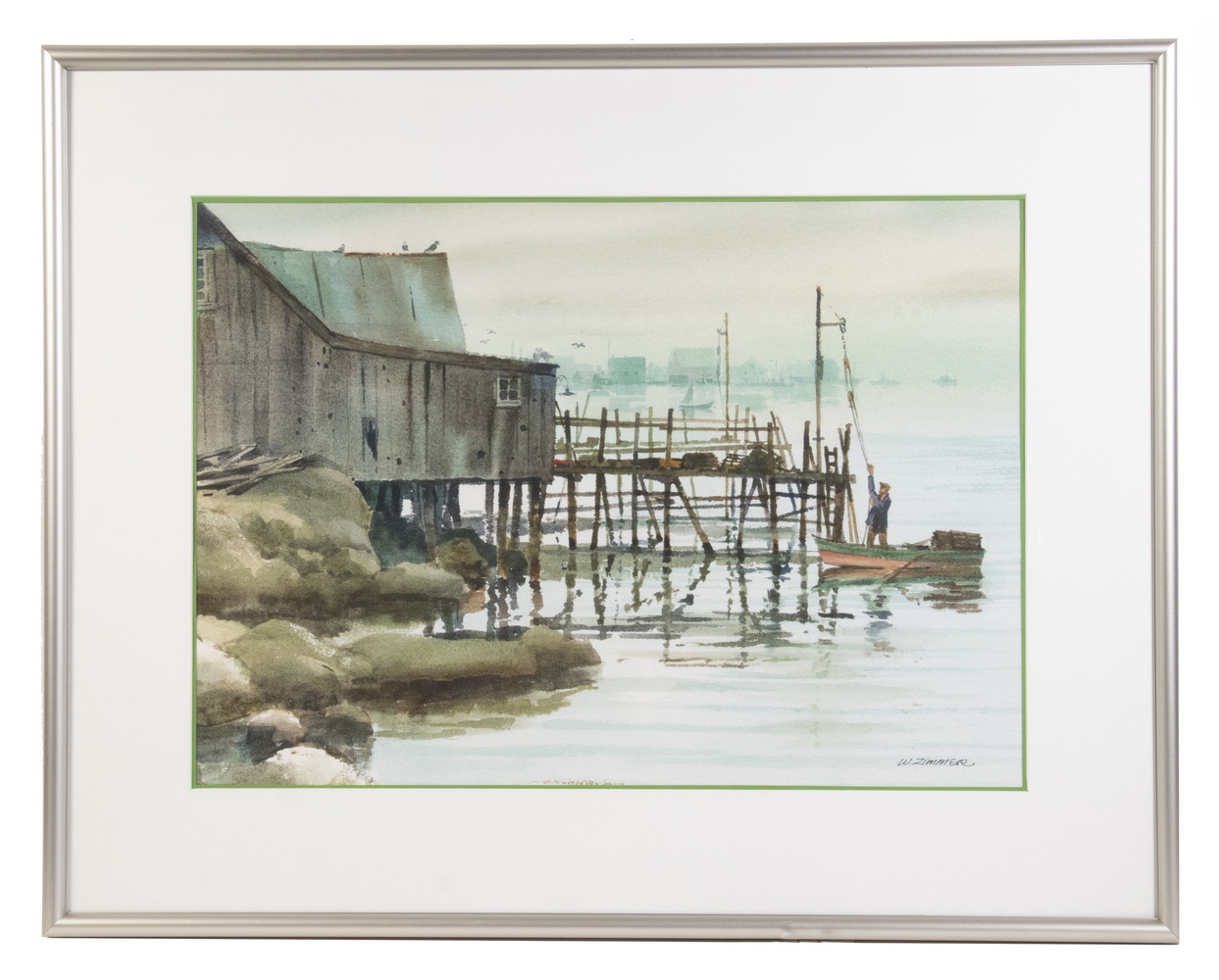 Appraisal: WARREN ZIMMER CA WI - Indian Harbor Nova Scotia watercolor