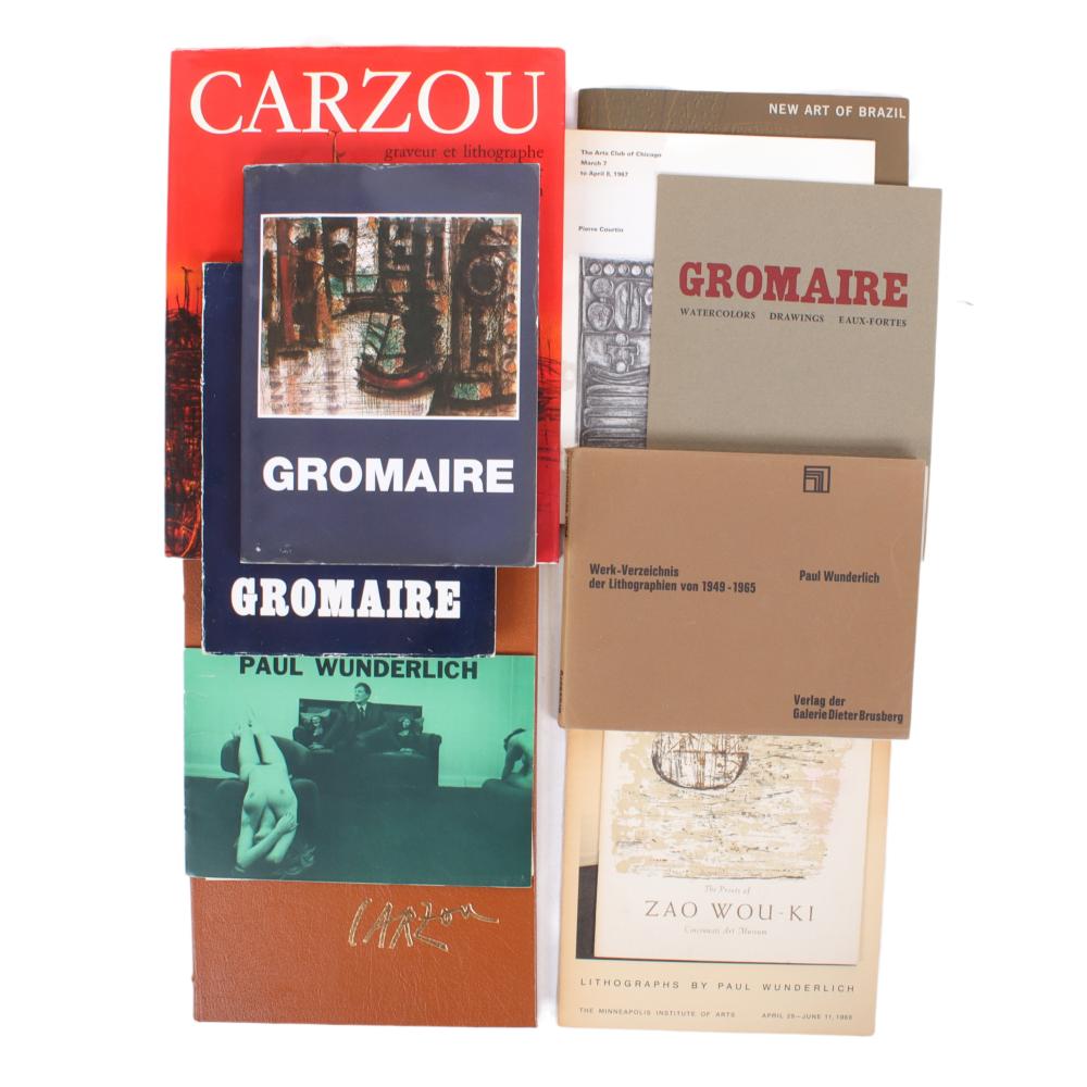 Appraisal: WUNDERLICH GROMAIRE CARZOU WOU-KI COURTIN ELEVEN MONOGRAPH BOOKS AND EXHIBITION