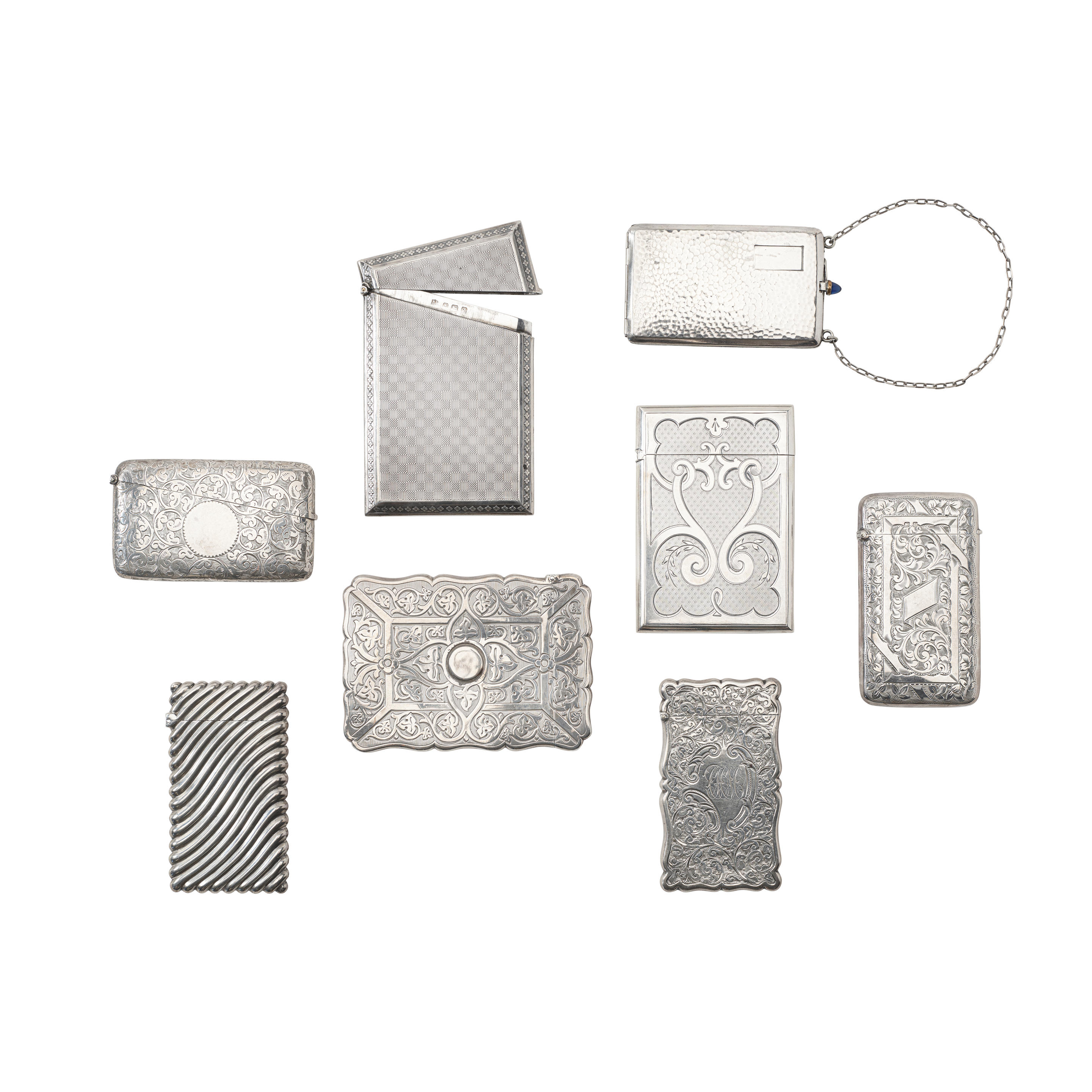 Appraisal: A GROUP OF ENGLISH STERLING SILVER CARD CASES BY VARIOUS