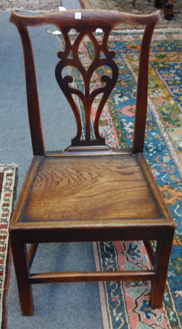 Appraisal: A set of four George III elm and oak kitchen