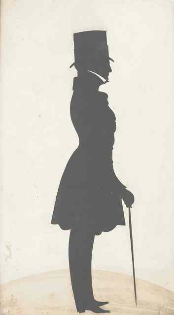 Appraisal: TH CENTURY ENGLISH SCHOOLFull length portrait silhouette of a gentleman