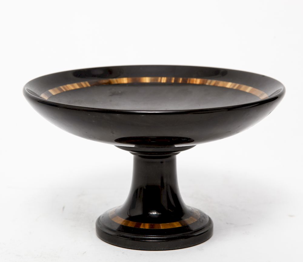 Appraisal: Italian Tiger's Eye Onyx Compote Dish Onyx compote tazza with