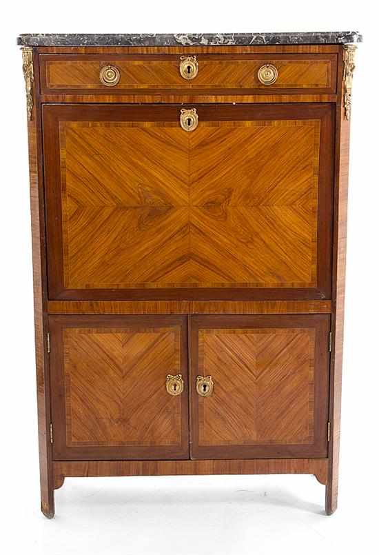 Appraisal: Continental kingwood and ormolu-mounted secretary abattant late th century rectangular