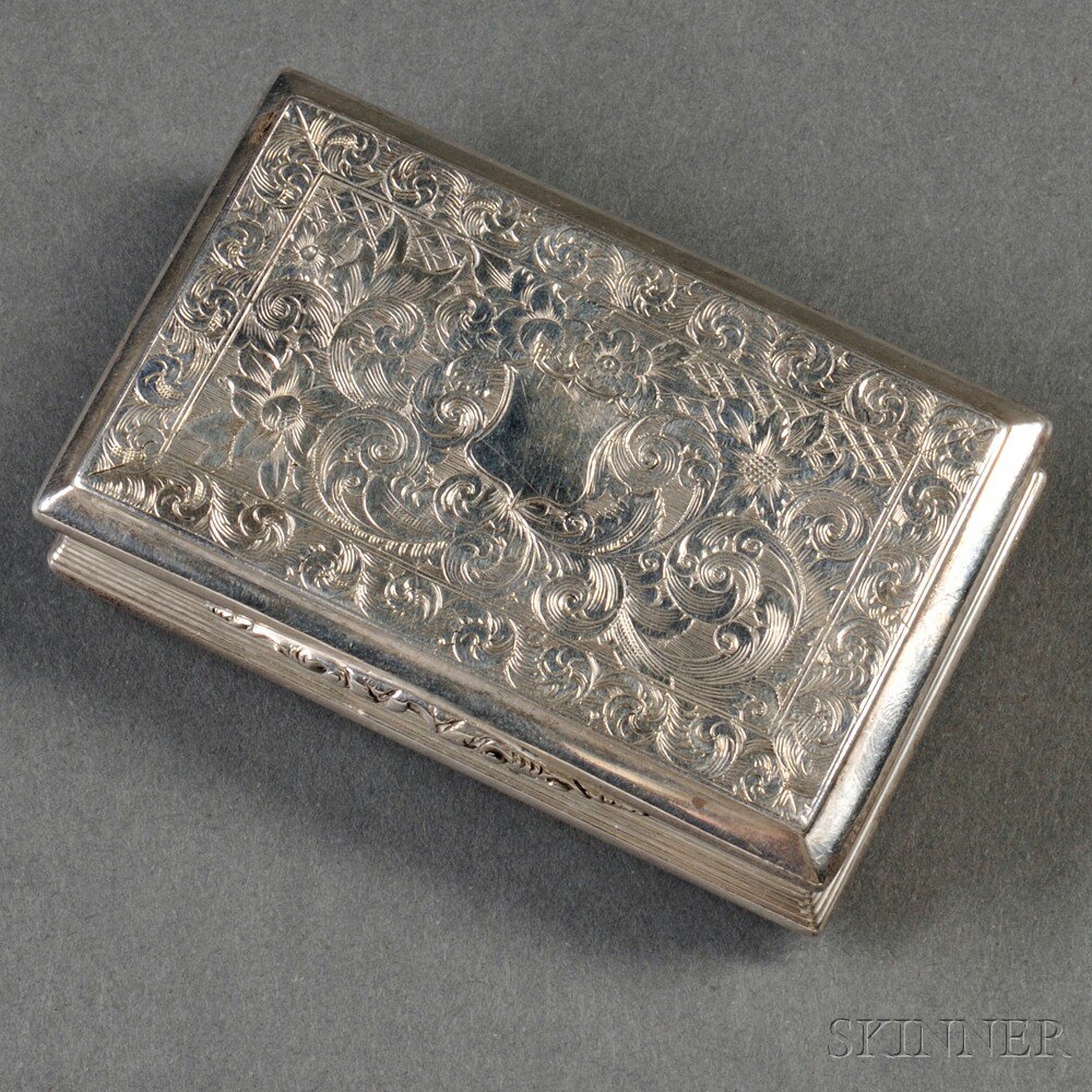 Appraisal: Victorian Sterling Silver Snuff Box Birmingham - Nathaniel Mills maker