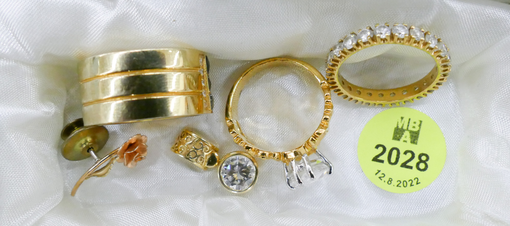 Appraisal: Box k CZ Pendant and Costume Rings - Grams Solid