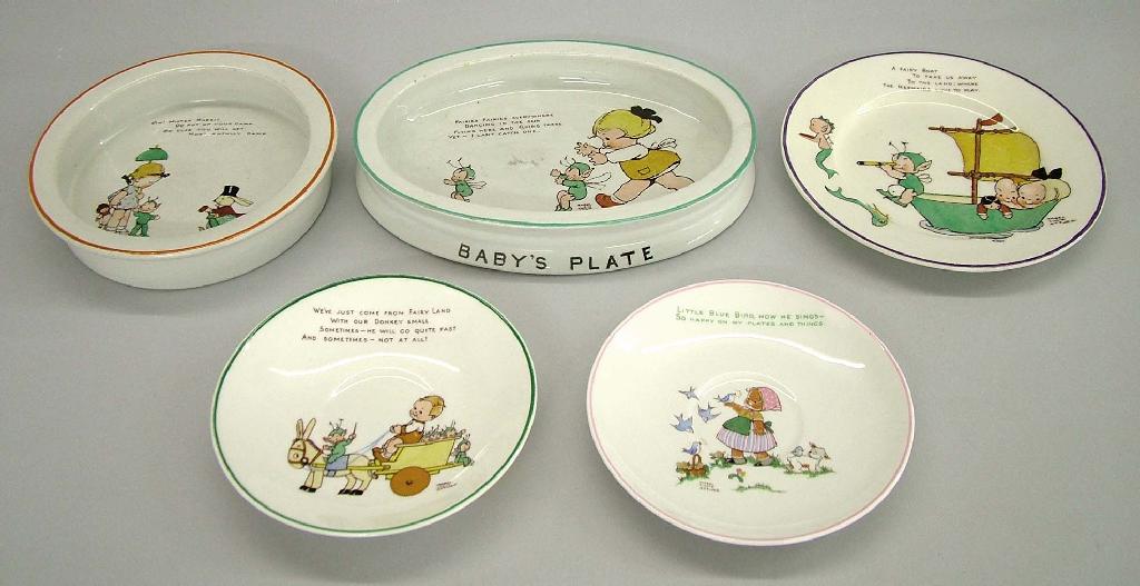 Appraisal: Shelley Nursery Ware oval baby's plate by Mabel Lucie Attwell