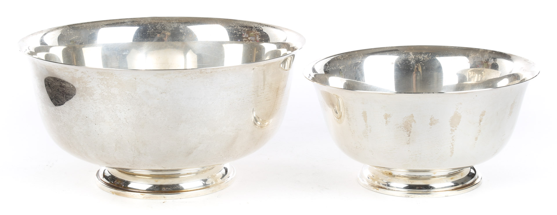 Appraisal: Fisher Paul Revere sterling silver bowls two Paul Revere Reproduction