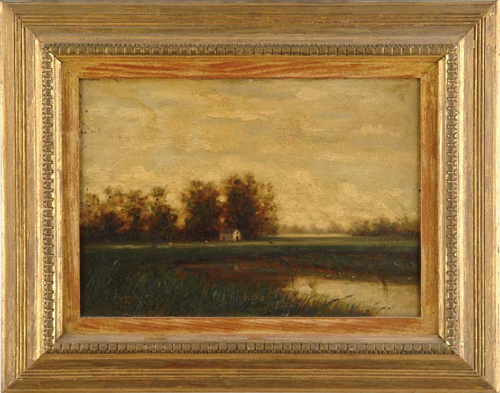 Appraisal: JACOB DUTWEILER WAGNER American - LANDSCAPE WITH FARMHOUSE Oil on