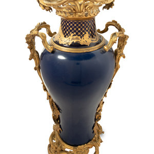 Appraisal: A S vres Style Gilt Bronze Mounted Porcelain Vase Late