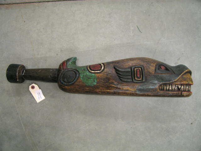 Appraisal: Northwest Coast Indian Figural Club carved painted