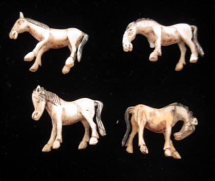 Appraisal: Group of Japanese miniature carved ivory horses th century