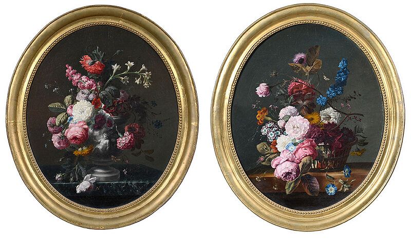 Appraisal: After Jan van Huysum Dutch - A pair of floral