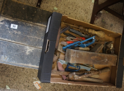 Appraisal: Vintage Wooden Tool Box together with a Selection of Files