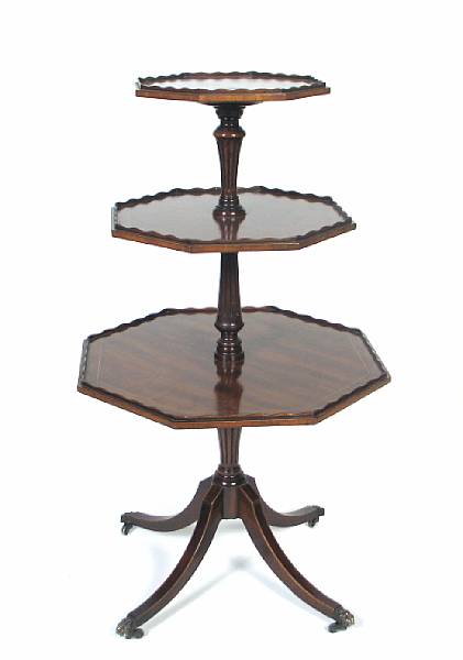 Appraisal: A George III style three tier mahogany dumbwaiter height in