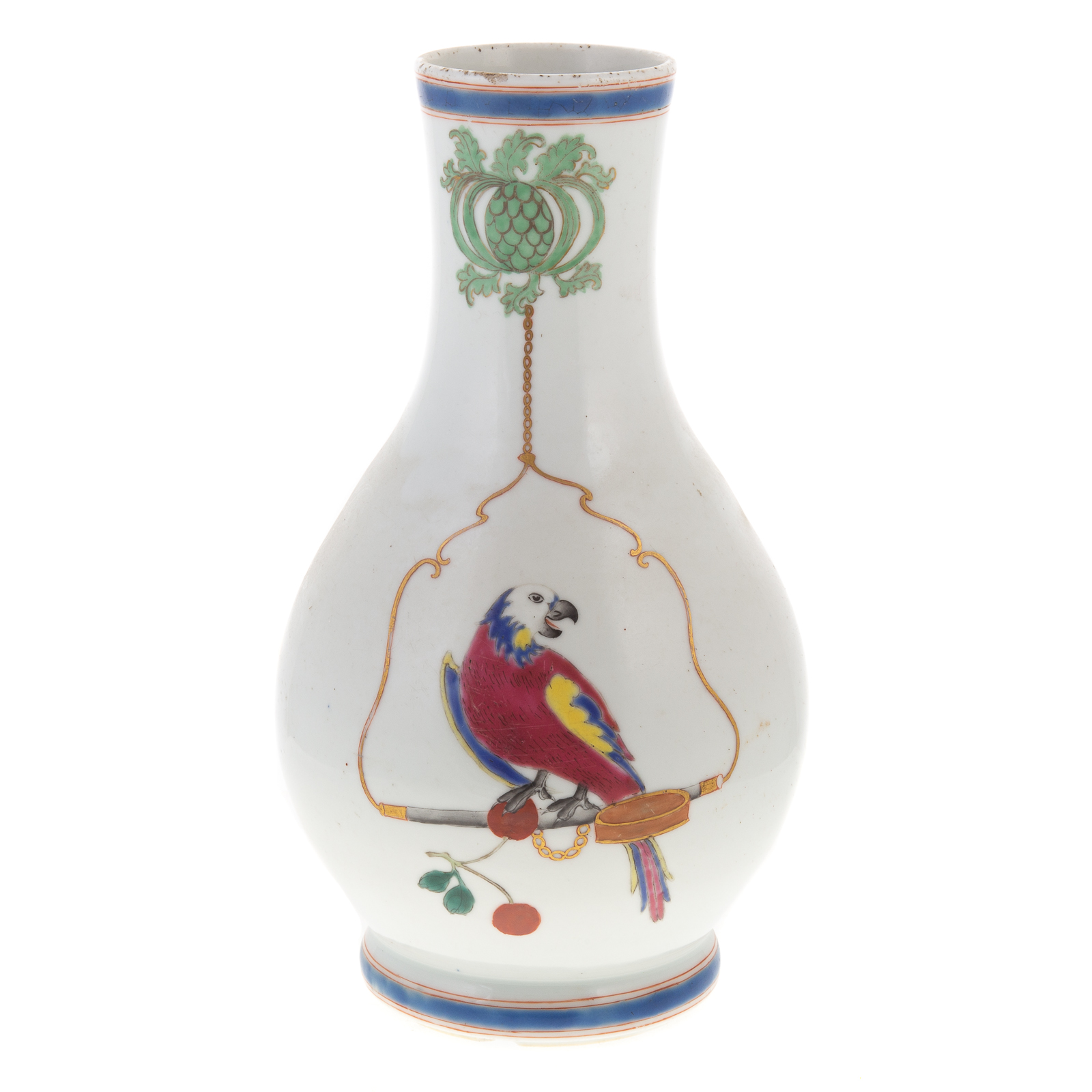 Appraisal: CHINESE EXPORT PRONK STYLE BOTTLE VASE Porcelain bottle vase with