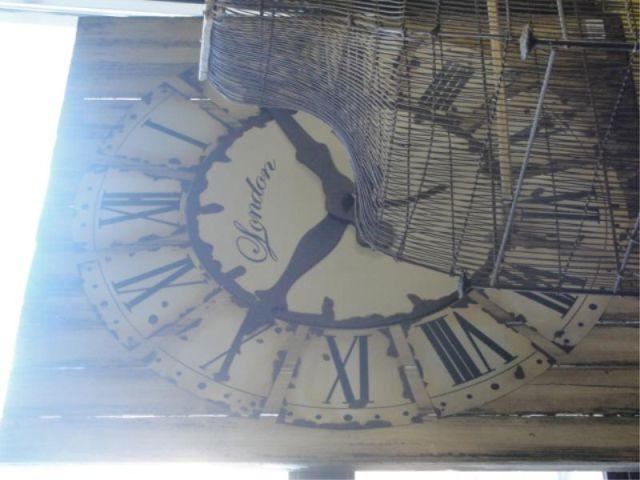 Appraisal: Wood and Tin London Clock Face Wall Decoration From a