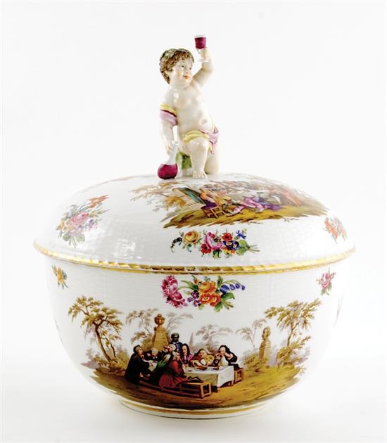 Appraisal: Berlin porcelain covered tureen circa finial in form of infant