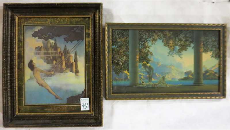 Appraisal: TWO MAXFIELD PARRISH COLOR PRINTS Dinky Bird in wood frame