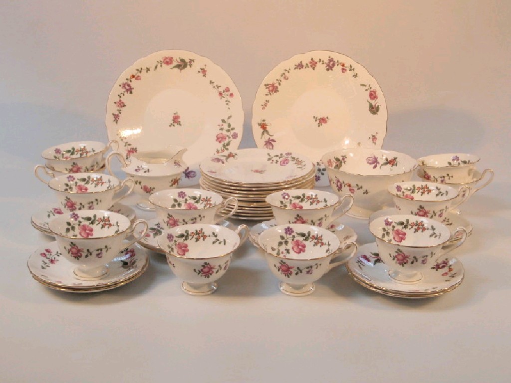 Appraisal: A Shelley bone china tea service printed with floral sprays