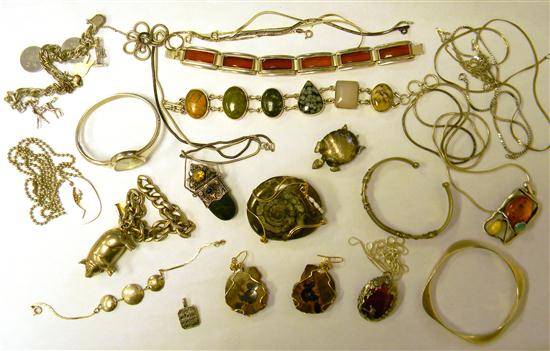 Appraisal: JEWELRY Seventeen Assorted Silver Except where noted Jewelry Gold-filled set