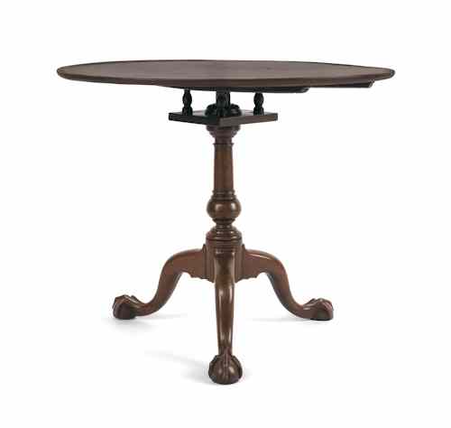 Appraisal: Pennsylvania Chippendale mahogany tea table ca with a suppressed ball