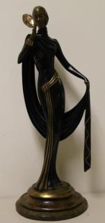 Appraisal: ROMAIN ERTE DE TIRTOFF Signed Bronze Le Masque Bronze with