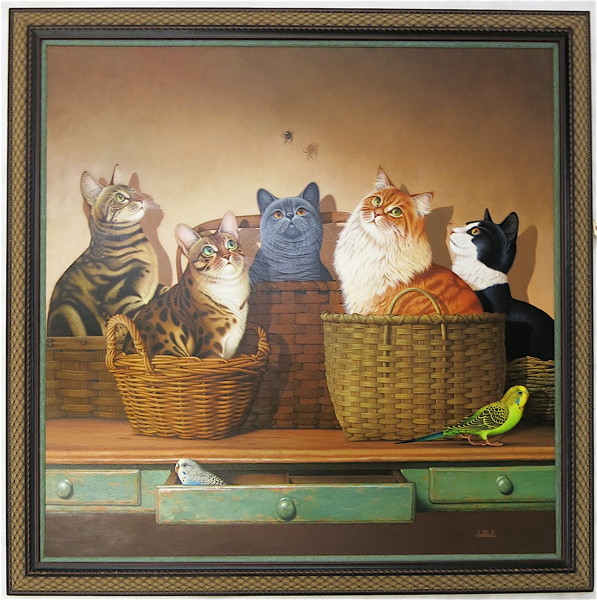 Appraisal: BRALDT BRALDS OIL ON BOARD Netherlands America born Basket Cases