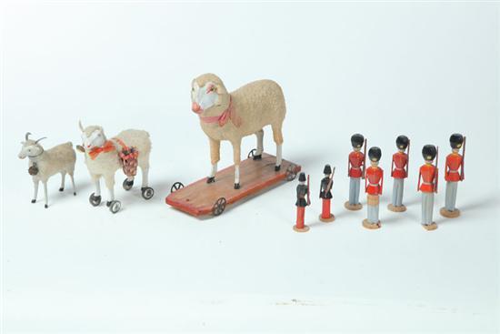 Appraisal: GROUP OF TOYS European early th century Three German sheep