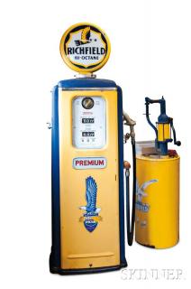 Appraisal: Antique Ritchfield Gas Pump and a Oil Pump repainted and