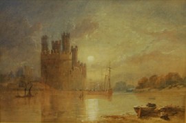 Appraisal: European Nineteenth Century School Castle by Moonlight watercolour initialled and