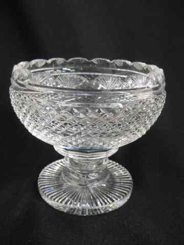 Appraisal: Regency Cut Glass Compote diamond design fan trim pedestal base