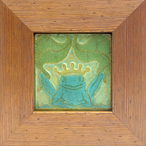 Appraisal: ROOKWOOD FAIENCE tile decorated in cuenca with a whimsical crowned